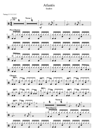 Seafret Atlantis score for Drums