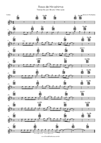 Secos e Molhados Rosa De Hiroshima score for Acoustic Guitar