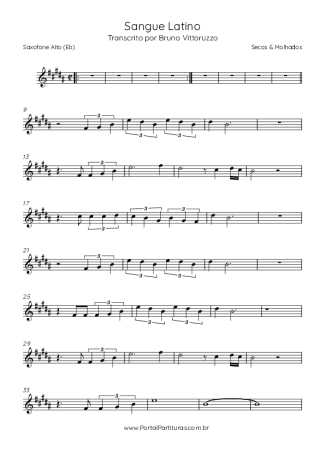 Secos e Molhados  score for Alto Saxophone