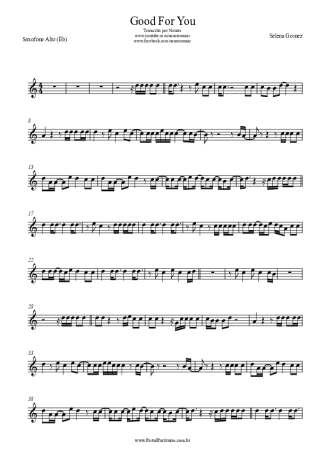 Selena Gomez Good For You score for Alto Saxophone