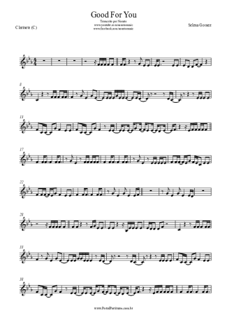 Selena Gomez Good For You score for Clarinet (C)