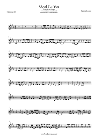 Selena Gomez  score for Clarinet (C)