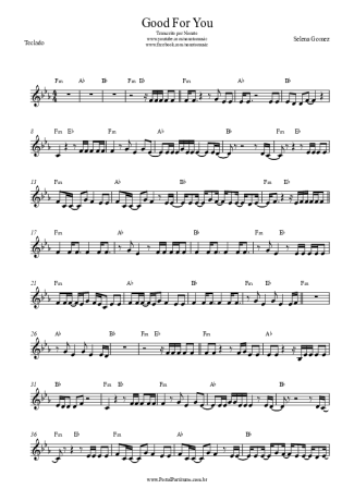 Selena Gomez Good For You score for Keyboard