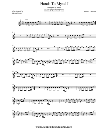 Selena Gomez Hands To Myself score for Alto Saxophone