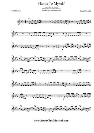 Selena Gomez Hands To Myself score for Clarinet (C)