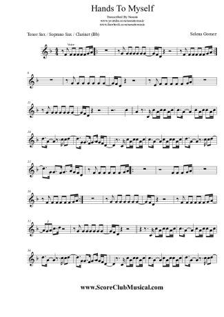 Selena Gomez  score for Tenor Saxophone Soprano (Bb)