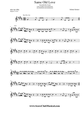 Selena Gomez  score for Alto Saxophone