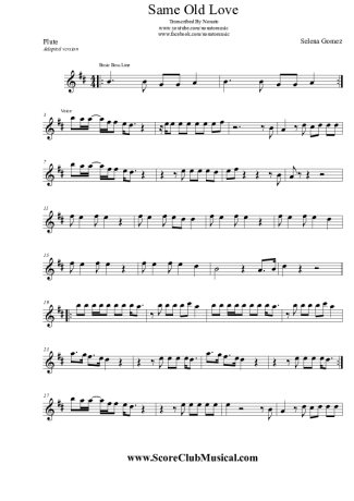 Selena Gomez  score for Flute