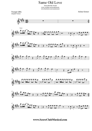 Selena Gomez Same Old  Love score for Trumpet