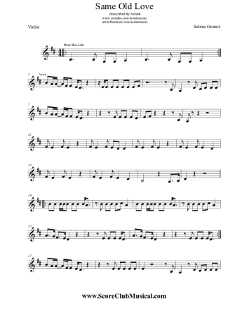 Selena Gomez Same Old Love score for Violin