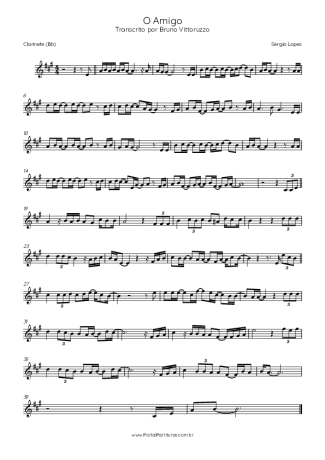 Sérgio Lopes O Amigo score for Clarinet (Bb)