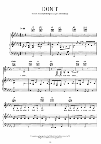 Shania Twain  score for Piano