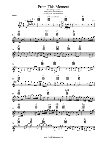 Shania Twain From This Moment score for Acoustic Guitar