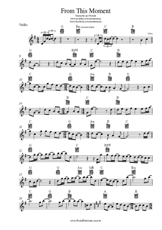 Shania Twain From This Moment score for Acoustic Guitar