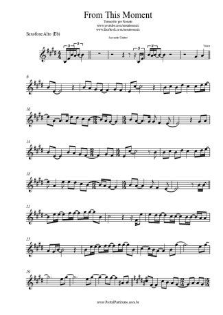 Shania Twain From This Moment score for Alto Saxophone