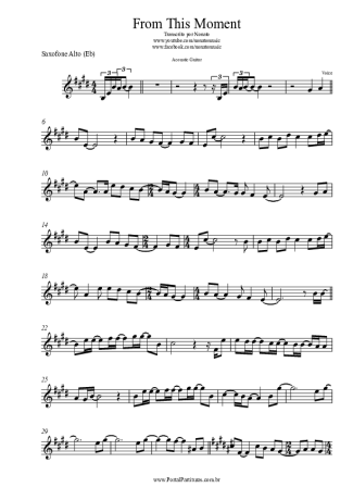Shania Twain From This Moment score for Alto Saxophone
