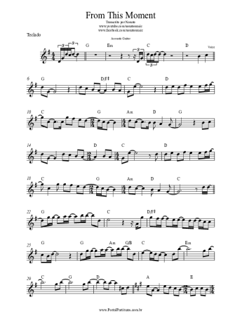 Shania Twain From This Moment score for Keyboard