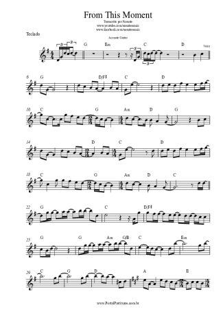 Shania Twain From This Moment score for Keyboard