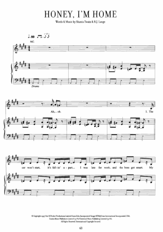 Shania Twain  score for Piano