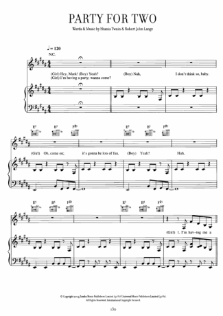 Shania Twain  score for Piano