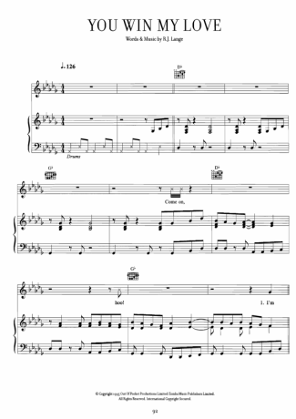 Shania Twain  score for Piano