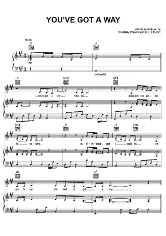 Shania Twain  score for Piano