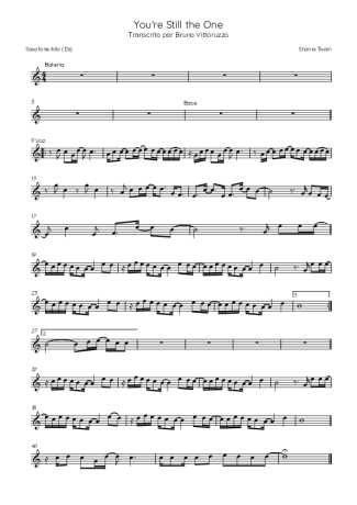 Shania Twain  score for Alto Saxophone