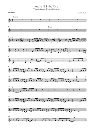 Shania Twain  score for Clarinet (Bb)