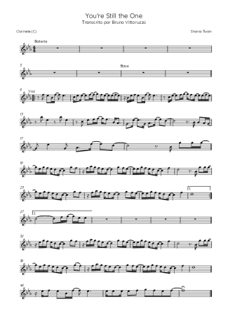 Shania Twain  score for Clarinet (C)
