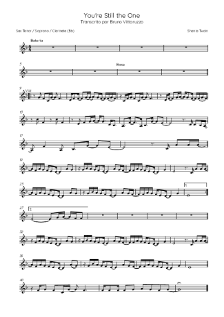 Shania Twain You´re Still The One score for Tenor Saxophone Soprano (Bb)