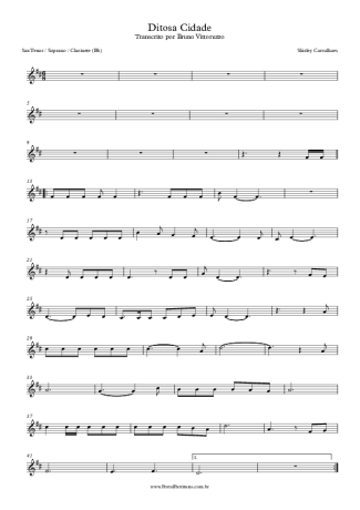 Shirley Carvalhaes Ditosa Cidade score for Clarinet (Bb)