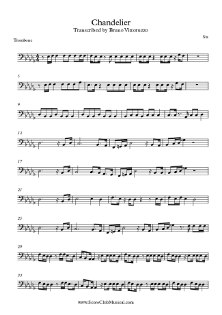 Sia Chandelier score for Trombone