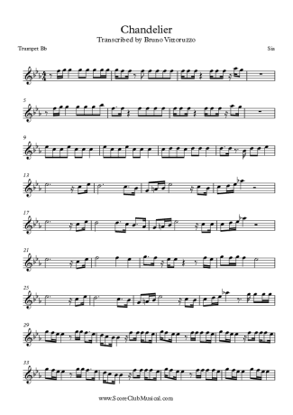 Sia Chandelier score for Trumpet