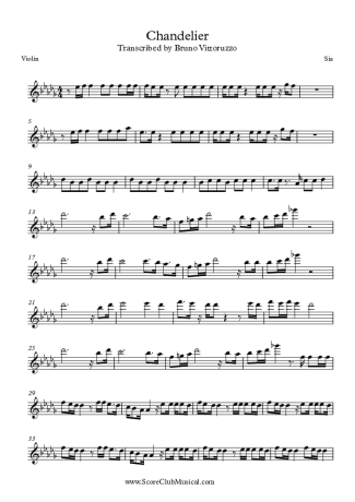 Sia Chandelier score for Violin