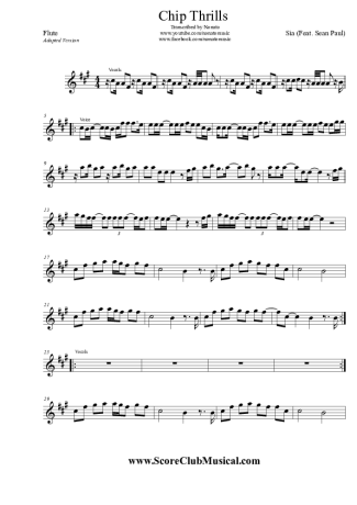 Sia Chip Thrills score for Flute
