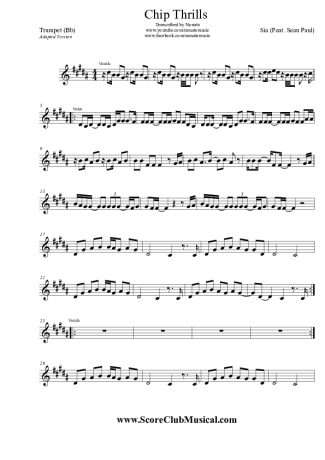 Sia  score for Trumpet