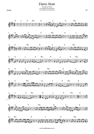 Sia Elastic Heart score for Keyboard
