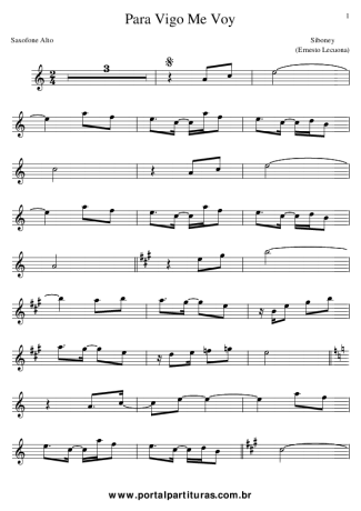Score for Alto Saxophone