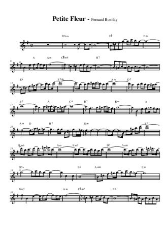 Sidney Bechet Petite Fleur score for Alto Saxophone