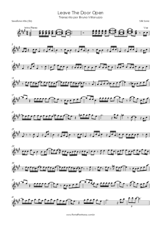 Silk Sonic  score for Alto Saxophone