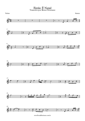Simone Então É Natal score for Violin