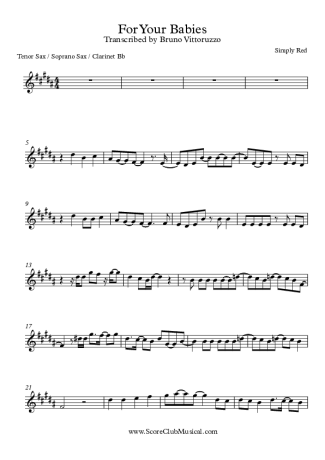 Simply Red  score for Clarinet (Bb)