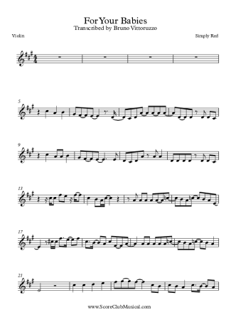 Simply Red  score for Violin