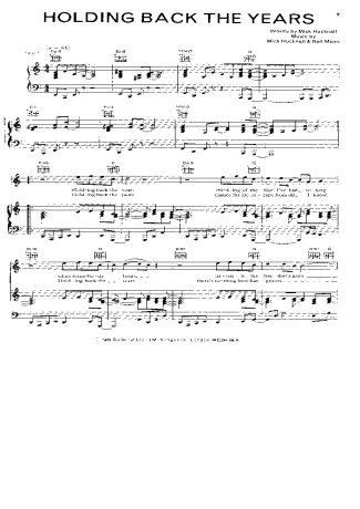Simply Red  score for Piano