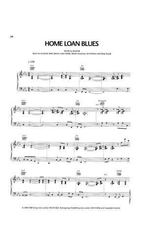 Simply Red Home Loan Blues score for Piano