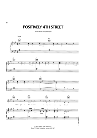 Simply Red Positively 4th Street score for Piano