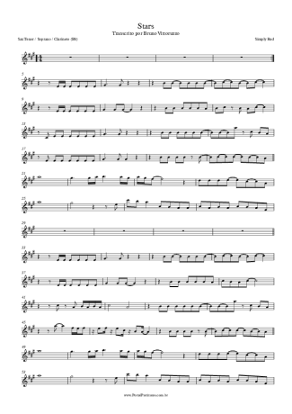 Simply Red Stars score for Clarinet (Bb)