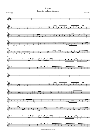 Simply Red Stars score for Clarinet (C)