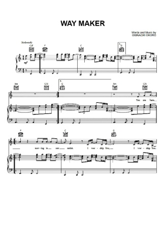 Sinach Way Maker score for Piano