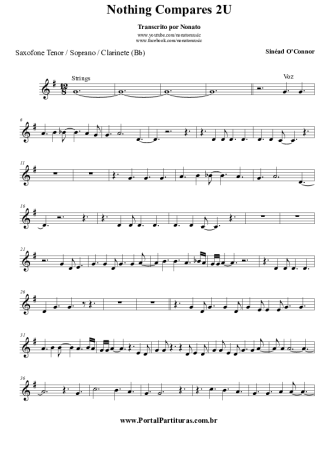 Sinéad O´Connor  score for Tenor Saxophone Soprano (Bb)